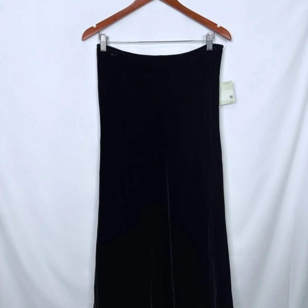 Vintage Liz Claiborne Velvet Maxi Skirt Women Size 6 Black‎ NWT